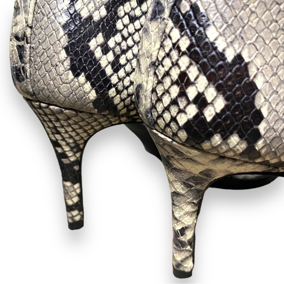 Zara Womens Leather Snakeskin Heeled Ankle Booties - Size 11 EU 42 - Picture 5 of 12